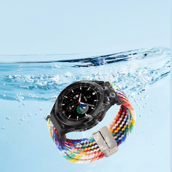 Эластичный ремешок радужного цвета (Rainbow) от Dux Ducis для смарт часов Samsung Galaxy Watch 45 и 46мм (размер крепления 22мм), серия Strap (Mixture Pro Series)