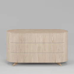 Комод 3 ящика Эклипс (беленый дуб), 126x68x54 см