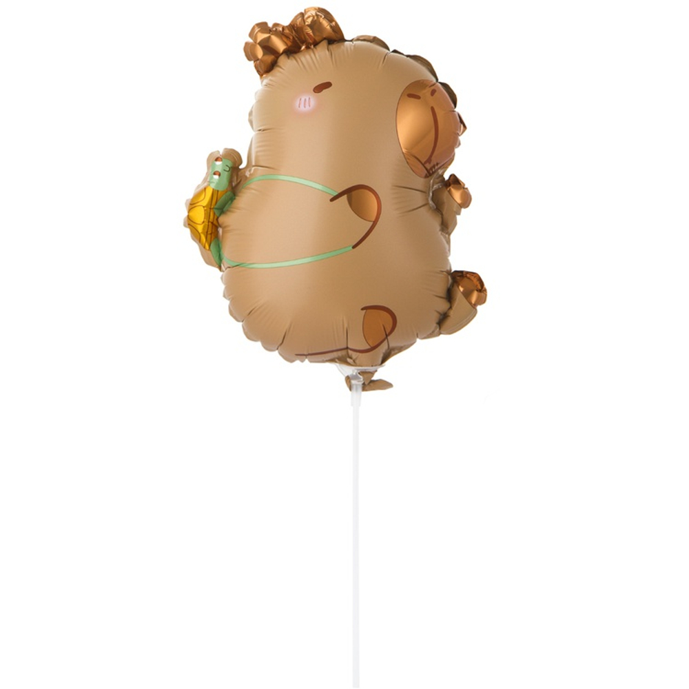 Шар Фольгированный Капибара с черепашкой (Коричневый)