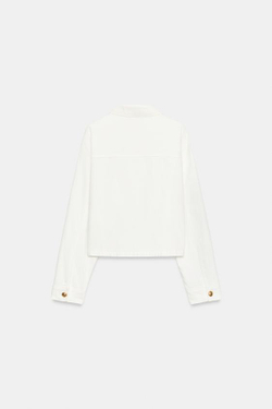 ZARA КУРТКА С ЗОЛОТИСТЫМИ ПУГОВИЦАМИ, БЕЛЫЙ