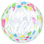 Шар Falali BUBBLE 20" с рисунком Happy Birthday гирлянда #5102007