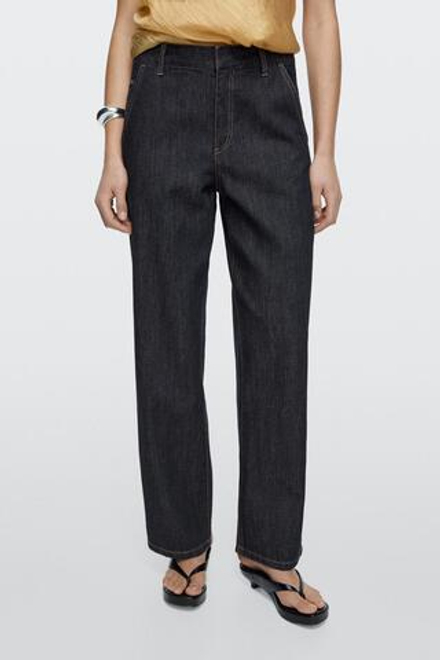 Massimo Dutti Свободные джинсы прямого кроя, темно-синий