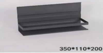 Полка с ограничителем 350 x 200 мм. для рейлинга антрацит