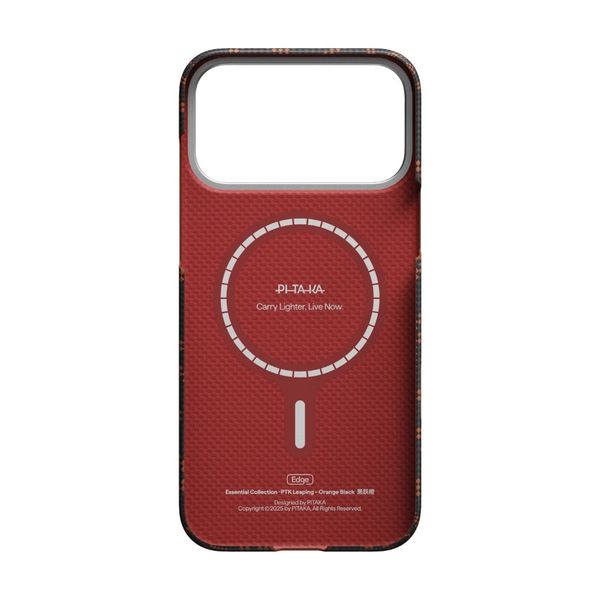 Чехол Pitaka Edge Case для iPhone 17 Pro, Чёрно-оранжевый монограм | Monogram Black/Orange
