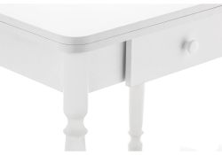 Стол Брентон с ящиком 60(120)х79х75 белый глянец