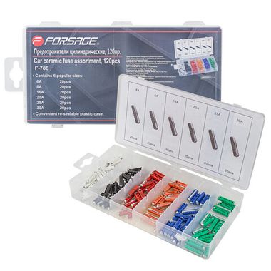 Предохранители цилиндрические, 120пр. Forsage F-788