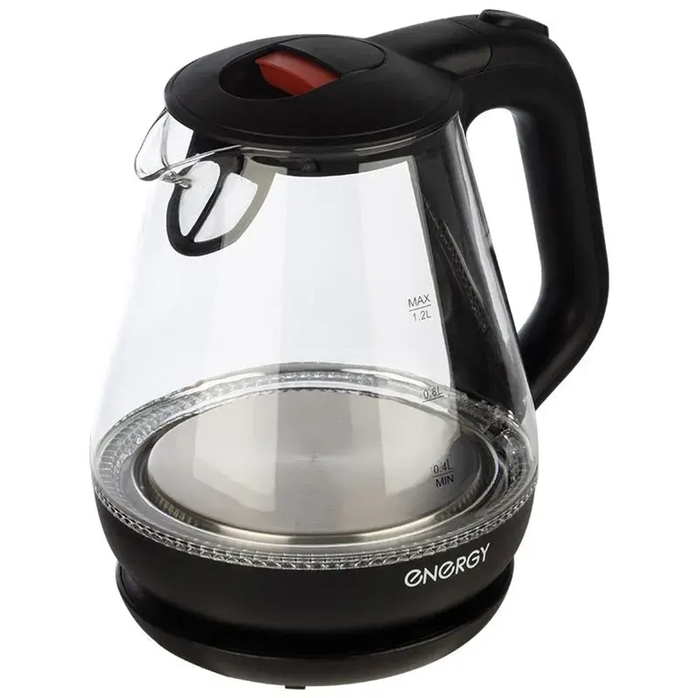Чайник ENERGY E-205 (1,2 л) стекло, пластик цвет черный