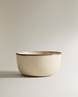 Zara Home миска из каменной керамики, цвет бежевый, 14.5 см