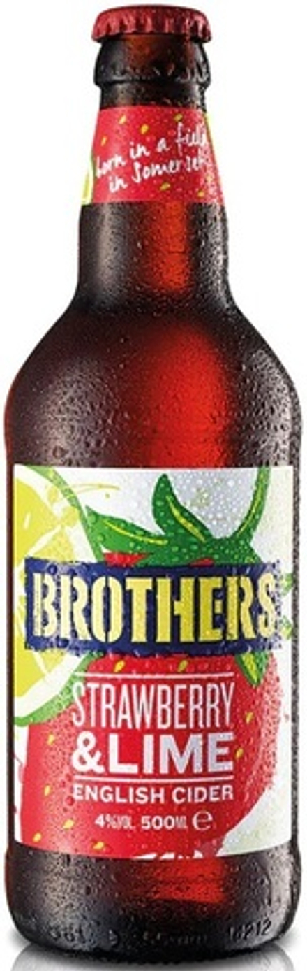 Сидр игристый Brothers Strawberry & Lime Cider, полусладкий 0.5 стекло - 12 шт