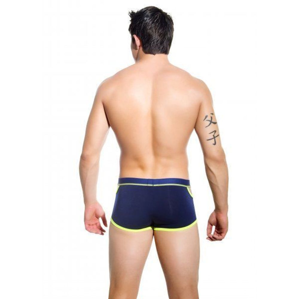 Мужские трусы боксеры синие Andrew Christian Glow Almost Naked Quirk Boxer Navy  AC83