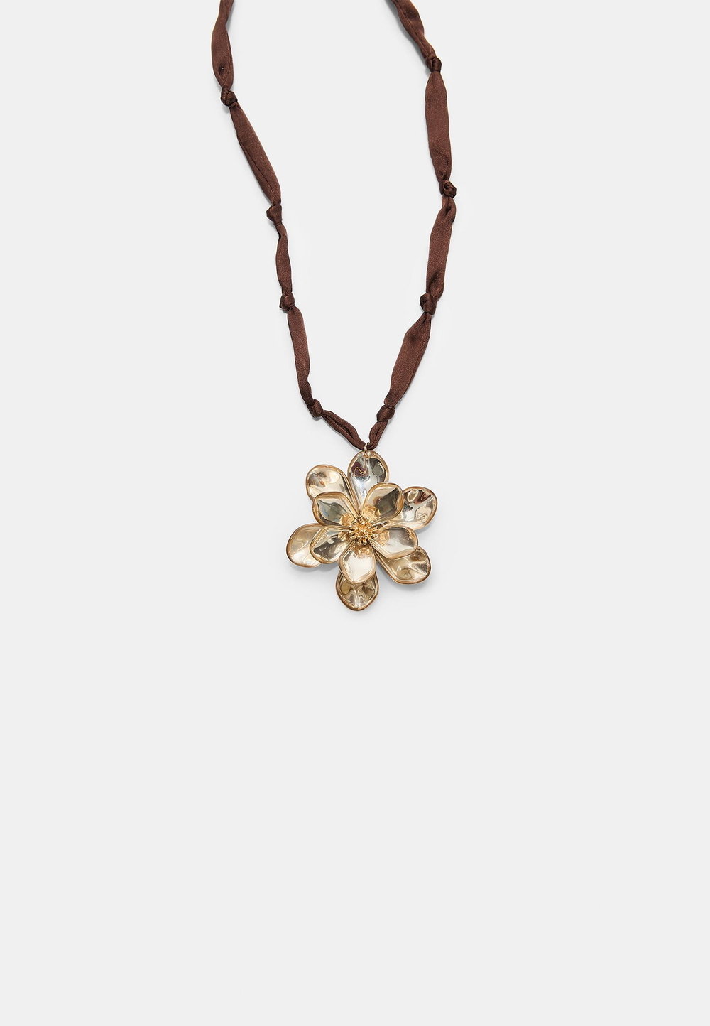STRADIVARIUS Ожерелье с контрастным цветком, экрю