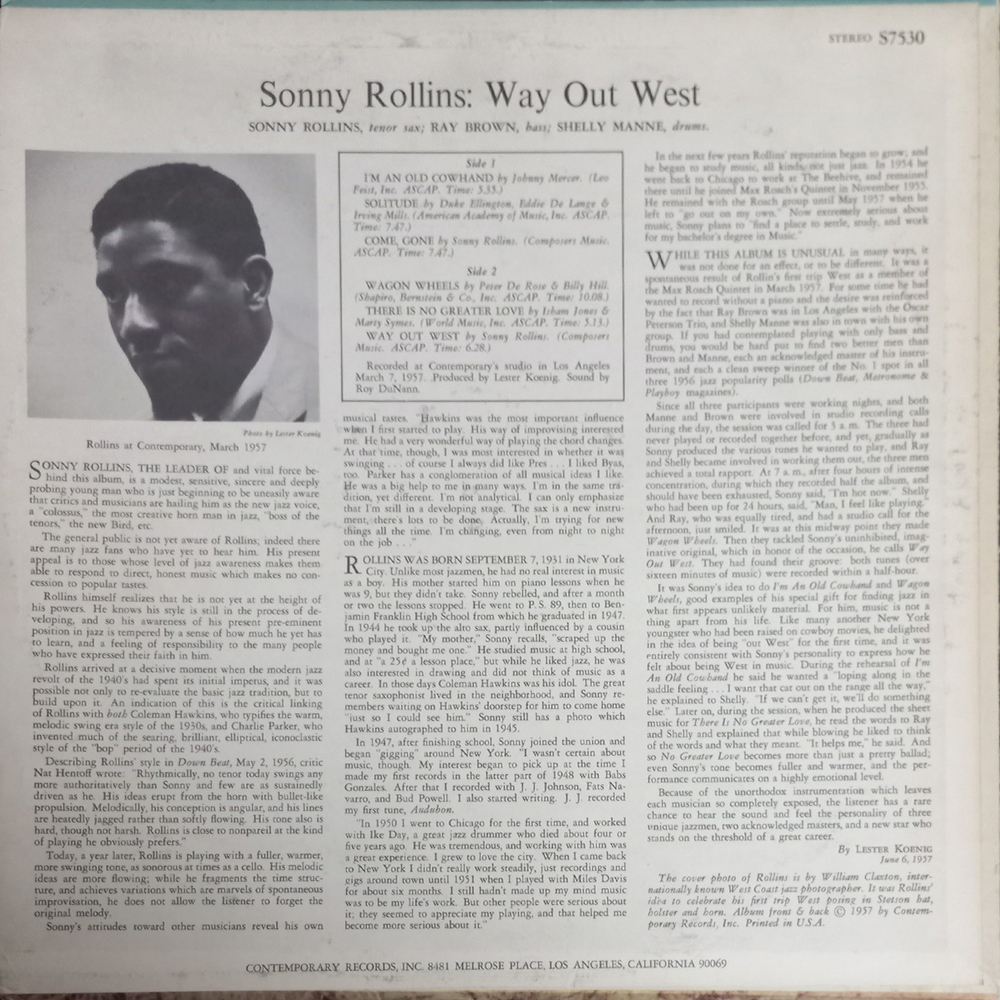 Sonny Rollins / Way Out West (LP)