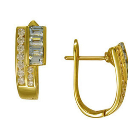 Серьги с фианитом Красное Золото 585 пробы GL-ERB0836LS