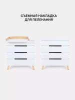 Комод RANT "INDY PRO" с органайзером 80 см. 4 ящика (арт.123) Cloud White