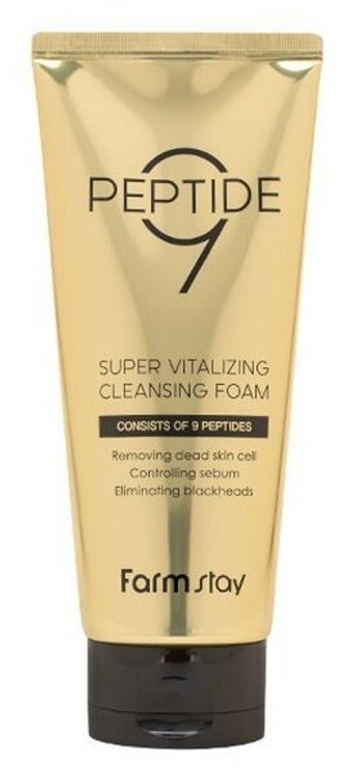 Пенка омолаживающая Farmstay Peptide 9 Super Vitalizing Cleansing Foam, 180 мл