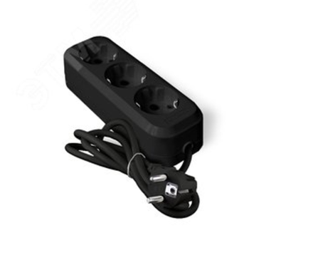 Удлинитель "UNIVersal" У10-554 ПВС 3*0,75 3гн. с/з 2м (еврослот) черный