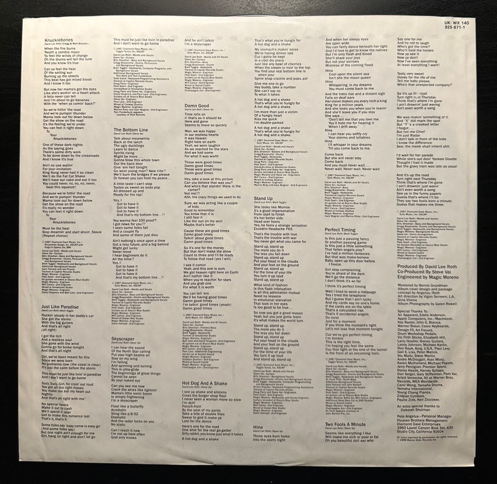 David Lee Roth - Skyscraper (Германия 1988г.)