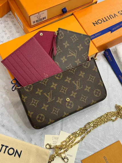 Клатч Louis Vuitton Felicie канва Monogram коричневый