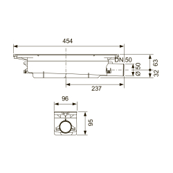 Сифон TECEdrainprofile "стандартный" DN50, боковой слив