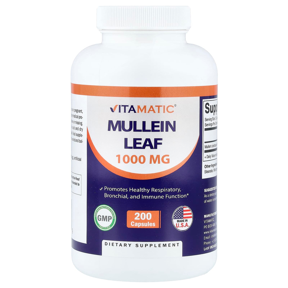 Vitamatic, коровяк, лист, 200 капсул (333 мг в 1 капсуле)