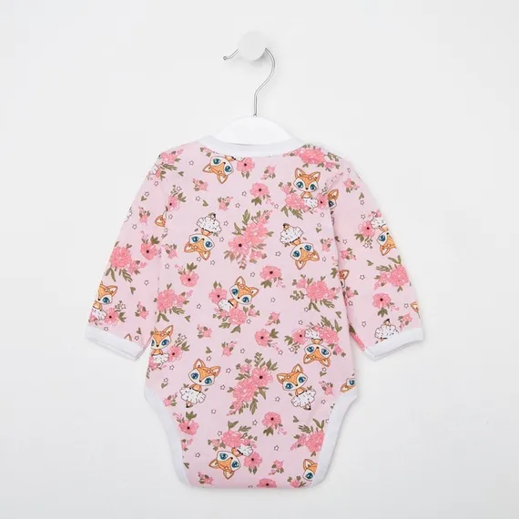 Боди детское, цвет розовый/лиса, рост 62 см