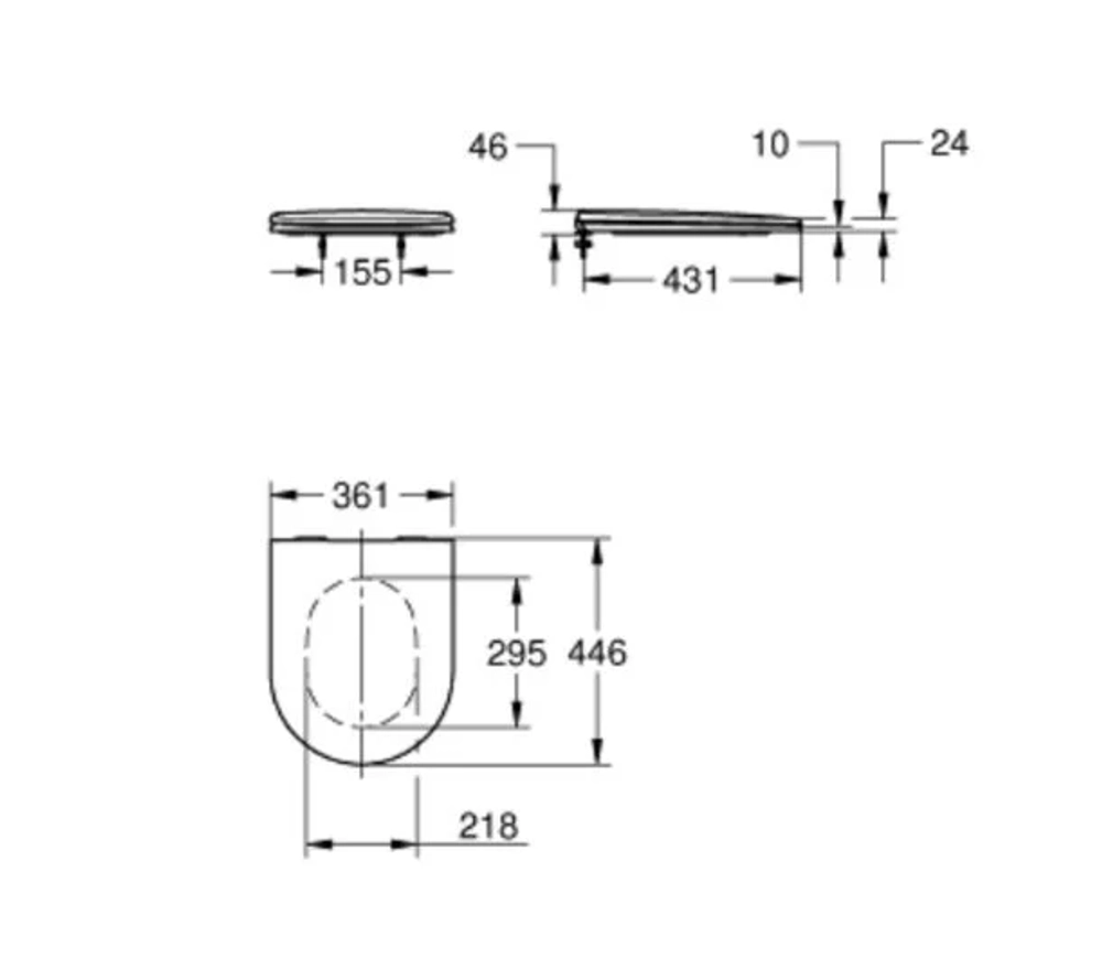 Крышка для унитаза GROHE Essence Ceramic (с микролифтом), альпин-белый