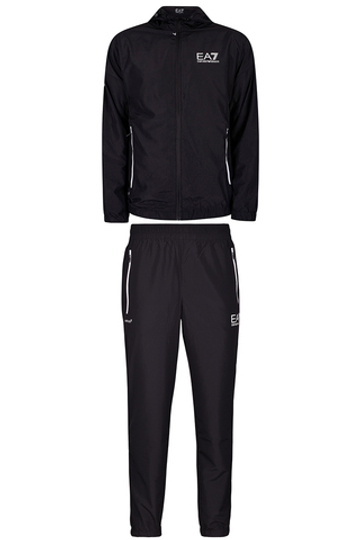 Мужской теннисный костюм EA7 Man Woven Tracksuit - черный