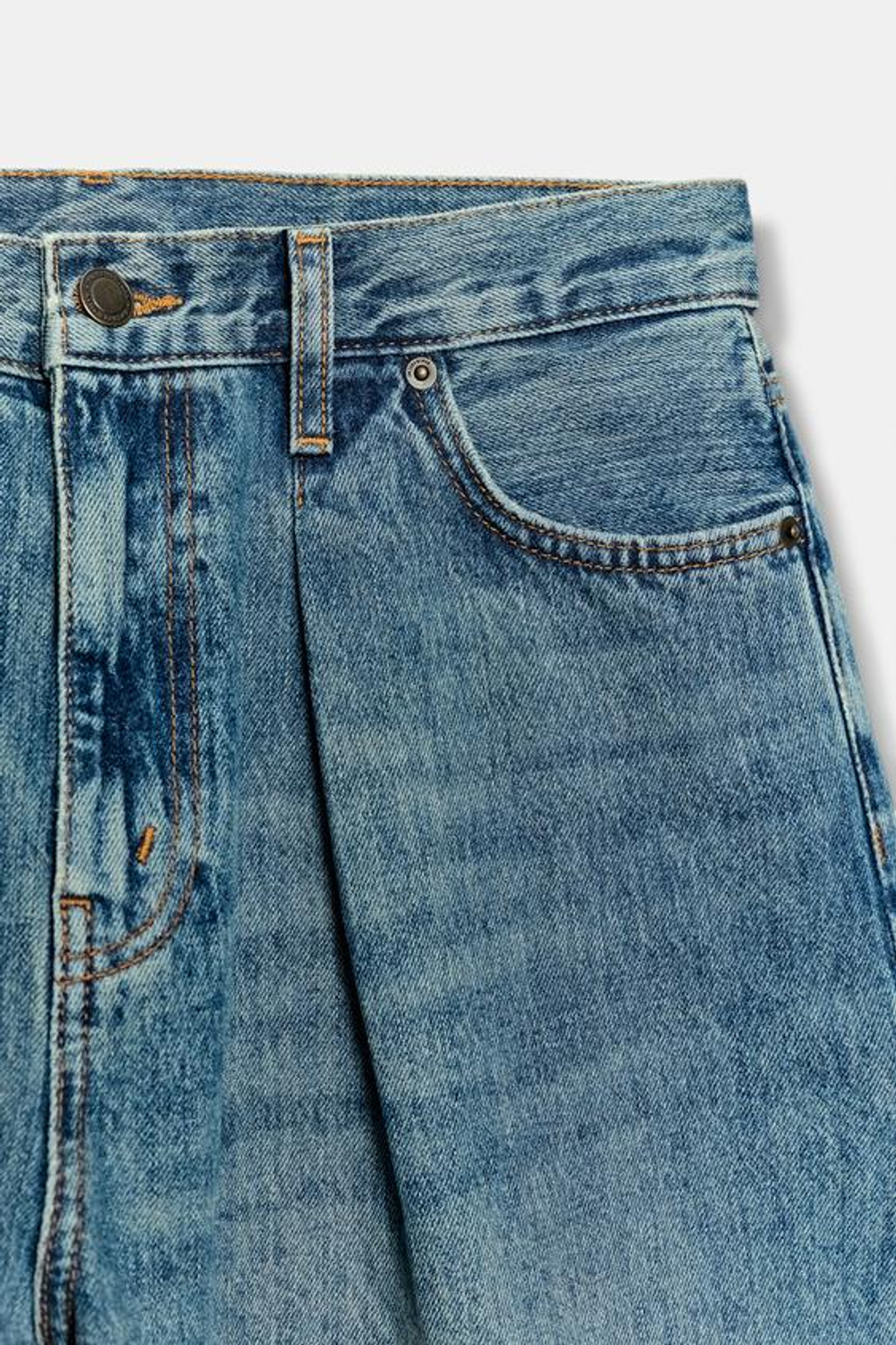 ZARA ДЖИНСОВЫЕ ШОРТЫ СО СРЕДНЕЙ ПОСАДКОЙ — ZW COLLECTION, СИНИЙ