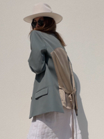 Жакет двубортный Полынь с контрастной бежевой спинкой