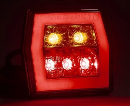 Фонарь задний 3-х позиционный (жёлтый указ. пов.),12-36V провод 1 метр Fristom FT-121 LED