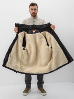 Куртка-жилет на меху из овечьей шерсти с отстегивающимися рукавами и капюшоном