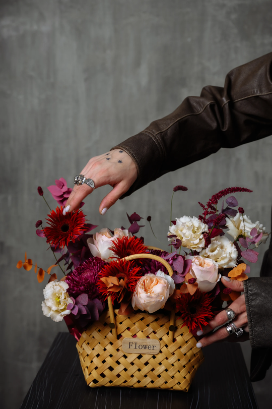 Авторская корзинка "Ягоды рябины"