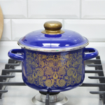 Кастрюля 2л "Узор" синяя