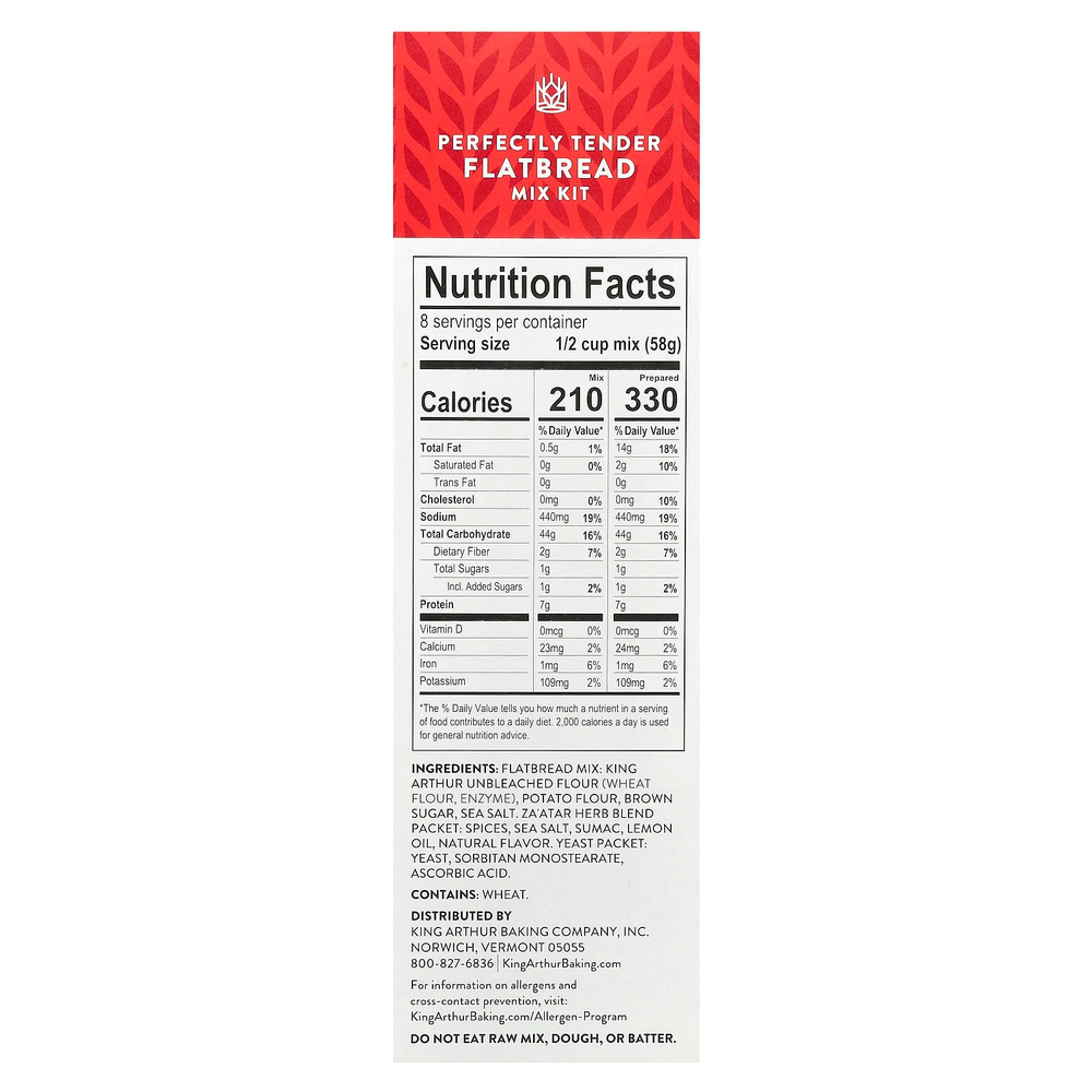 King Arthur Baking Company, Набор для приготовления лепешек Perfectly Tender, 466 г (16,5 унции)