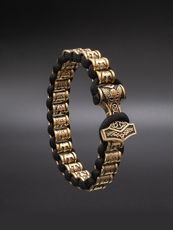 Браслет скандинавский вороны с молотом Тора металл бронза