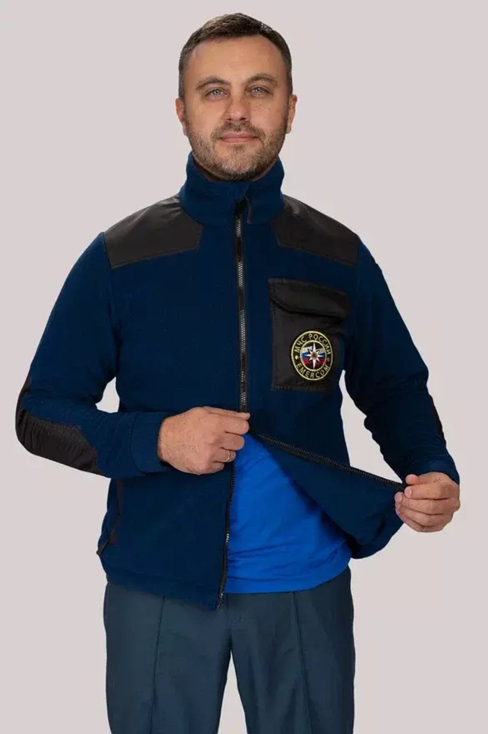 Куртка флисовая мужская МЧС (с шевронами)