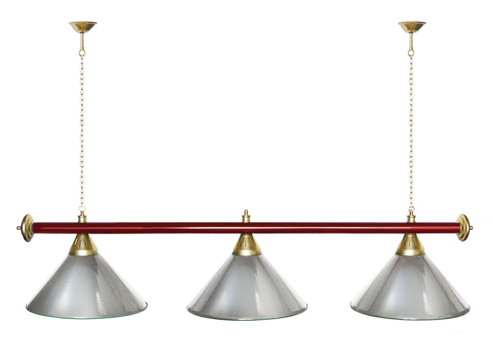 Лампа STARTBILLIARDS 3 пл. (плафоны зеленые,штанга зеленая,фурнитура золото)