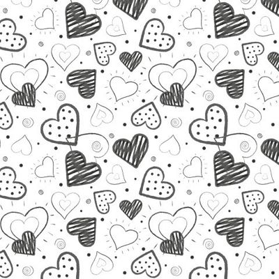 Сердечки черно-белые