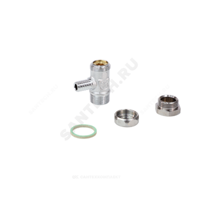 Кран шаровой латунь сливной R65D хром Ду 8 Ру42 НР/штуц 1/4" под ключ Giacomini R65DX011