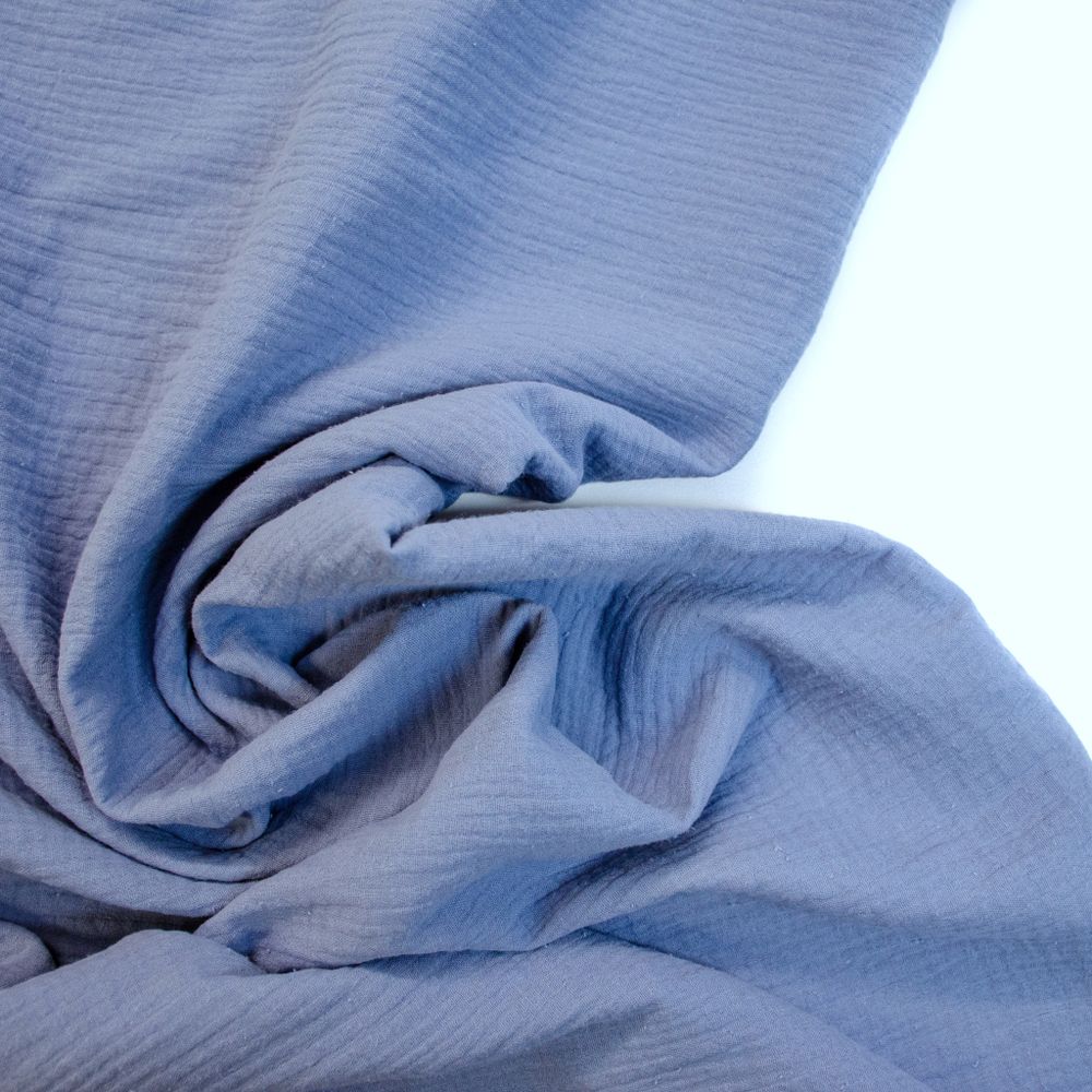 Муслин двухслойный «Пепельно-голубой»