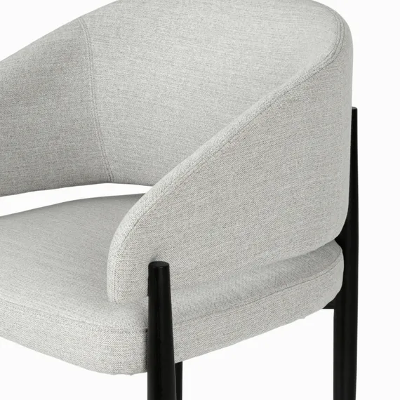 Обеденный стул Jeff, серая ткань, черные ножки