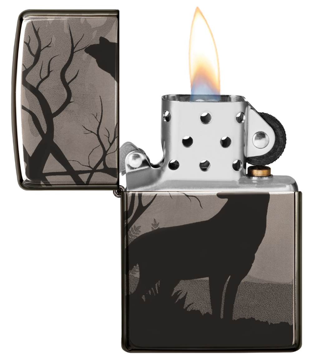 Зажигалка с волками Black Ice® ZIPPO 49188