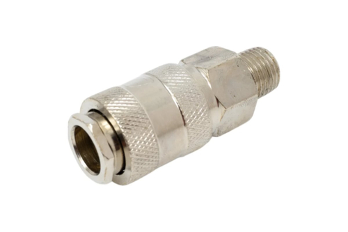 Штуцер мама с наружной резьбой 1/4M, никелированная сталь, 50шт 40615