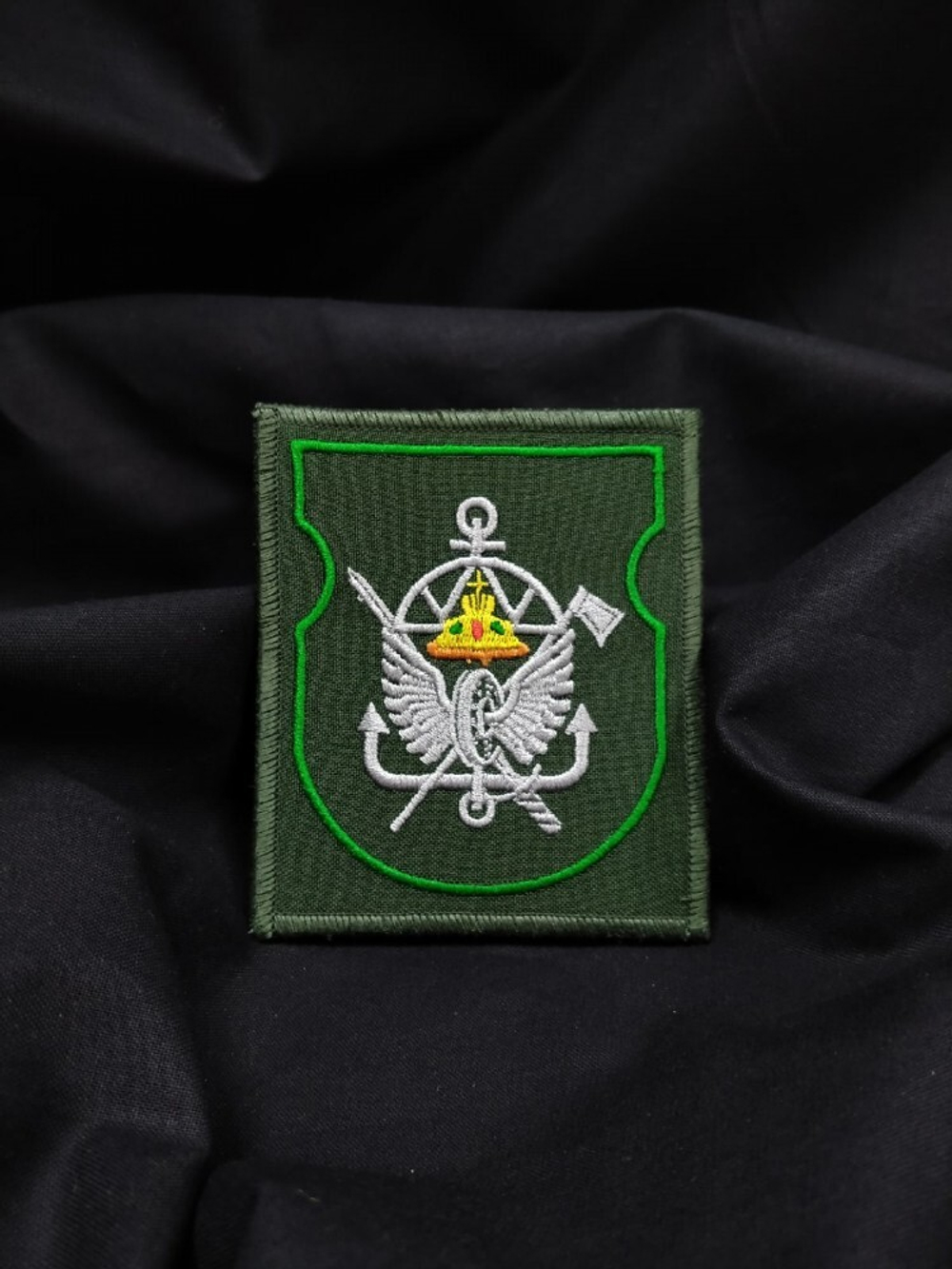 Шеврон вышитый батальона ЖДВ (меч,топор,шапка мономаха) на липучке