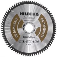 Диск пильный Hilberg Industrial Ламинат 210*30*80Т HL210