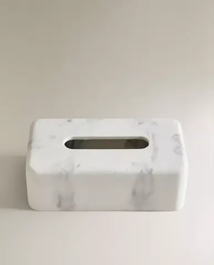 ZARA HOME КОРОБКА ДЛЯ САЛФЕТОК С МРАМОРНЫМ УЗОРОМ, СЕРЫЙ