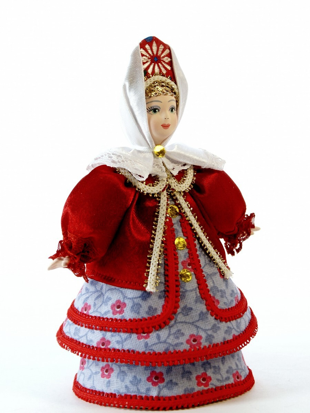 Кукла фарфоровая Костромичка в праздничной одежде