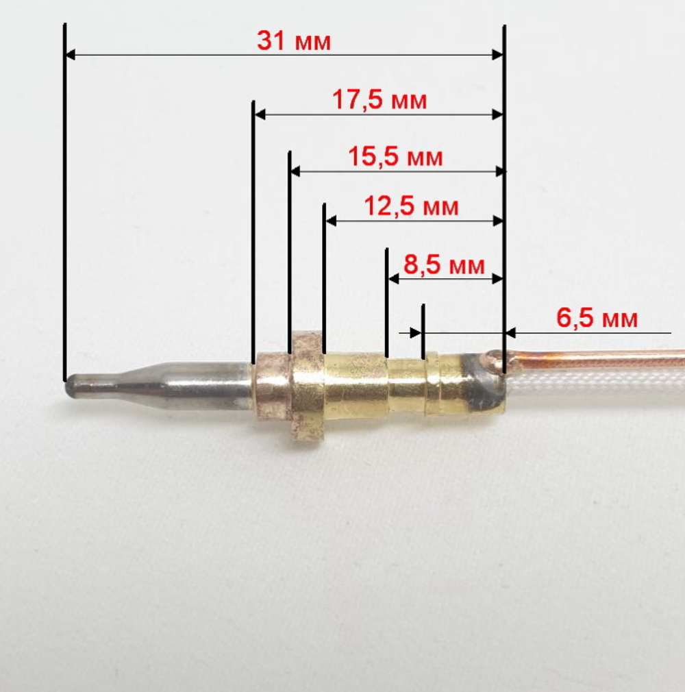 Термопара-газконтроль для Whirlpool (Вирпул) 480121101065, 481010566198, 481010566187, 481213838004, 481913838109, 481213838039, 481213838003