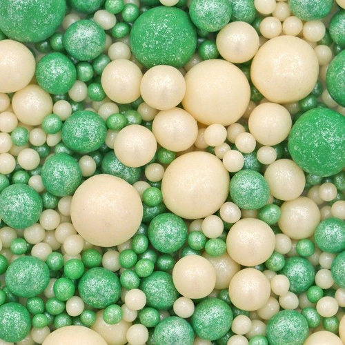 Кондитерская посыпка "Жемчуг" (зеленый, серебро) 50 г