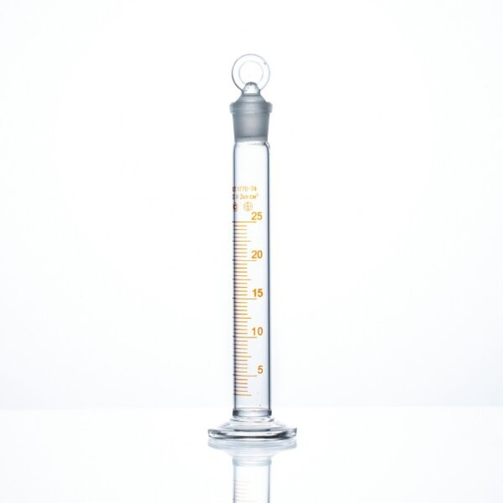 Цилиндр 2-25-1 мерный с пришлифованной пробкой, 25 мл, 1 класс, МиниМедПром